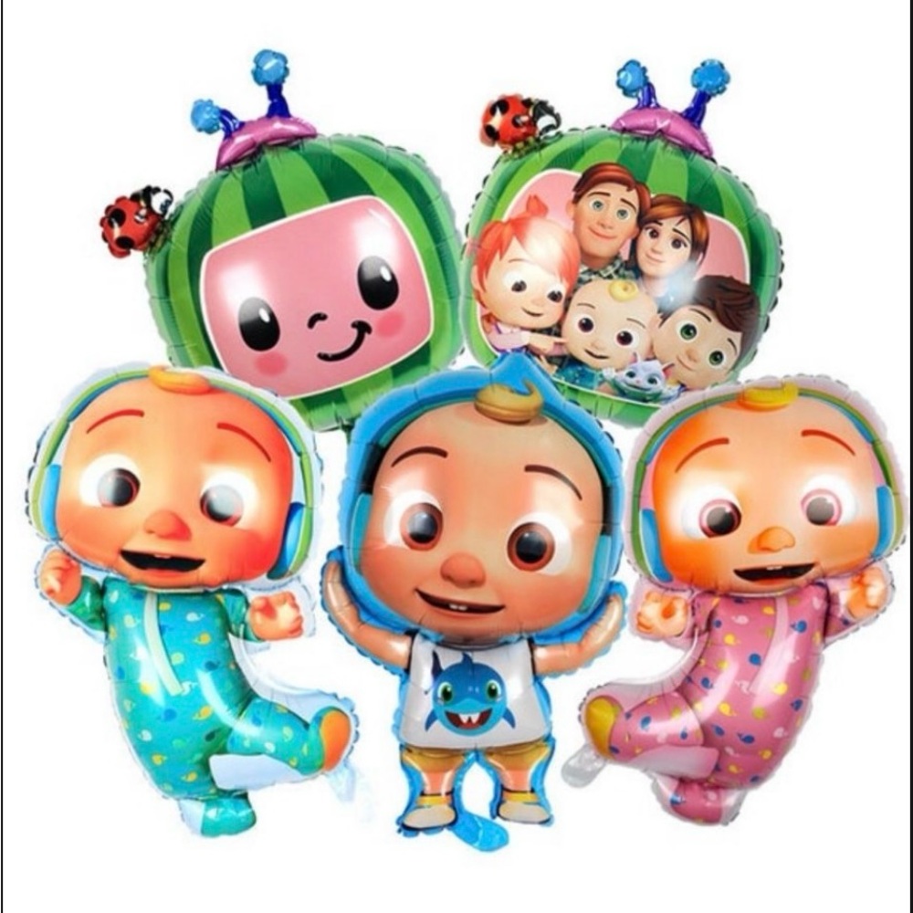 5pc Colorful Cartoon Character Foil Balloons